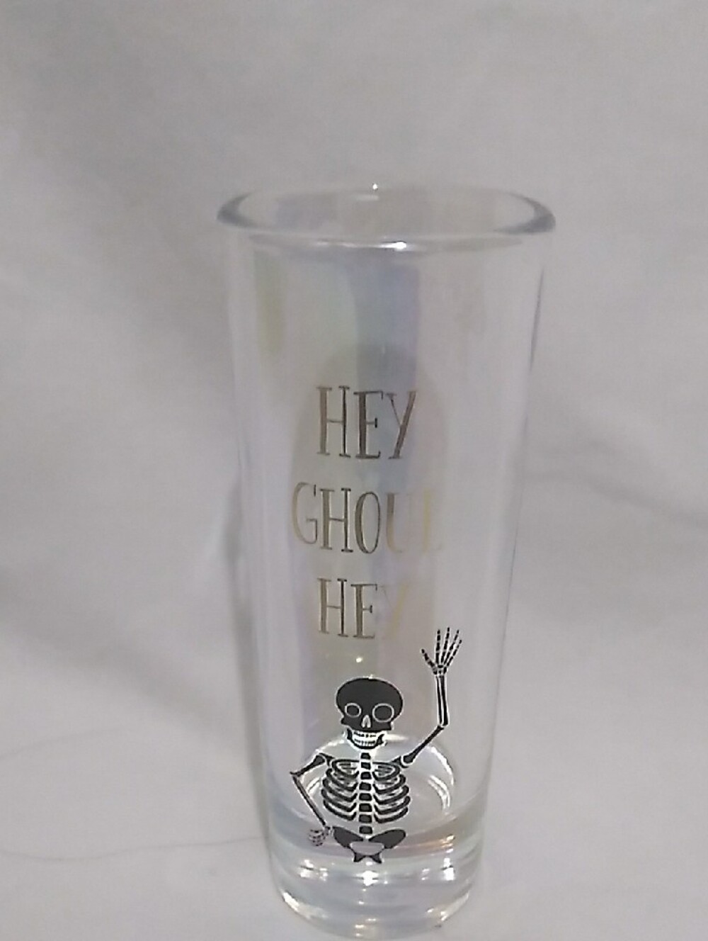 Halloween Tall Shot Glasses Set Of 4 - Clear with Black Spooky Icons(H1) - Picture 9 of 13